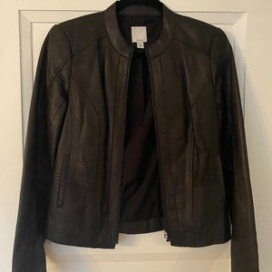 Black Leather Jacket - Halogen Brand - Size S